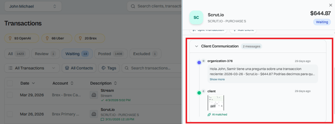 Detail Sheet - Client Communication